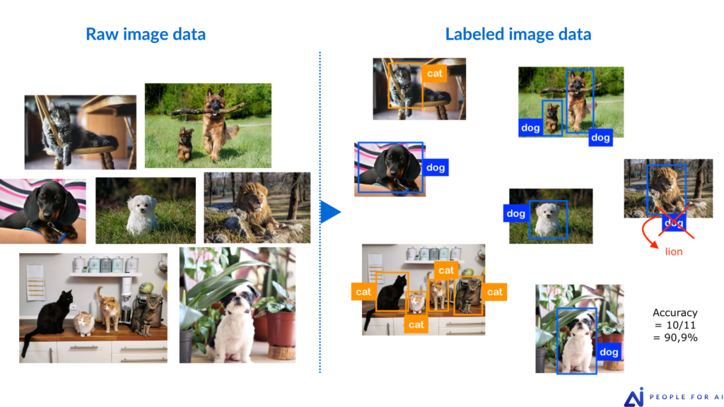 Accuracy as a metric in assessing quality annotation in a data labeling project.