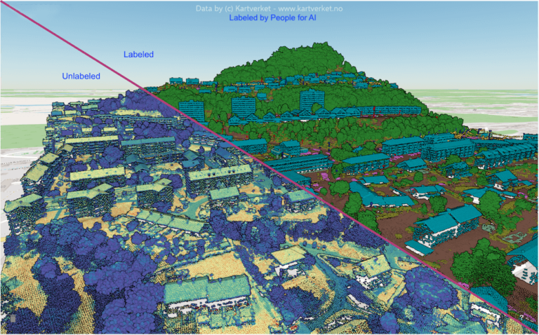 classified and unclassified 3D of a hill