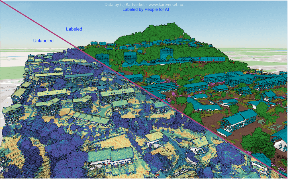 classified and unclassified 3D of a hill