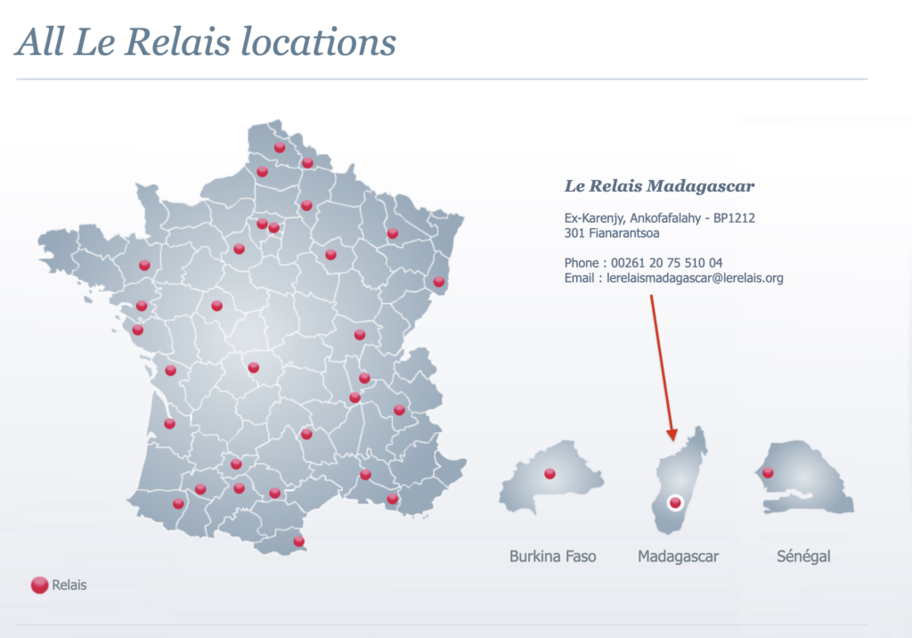 A map showing all relais locations internationally